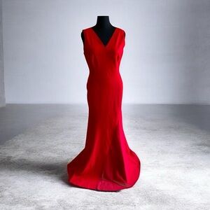 Elie Tahari Formal  red gown Black Tie  14 NWOT V Neck Sleeveless
